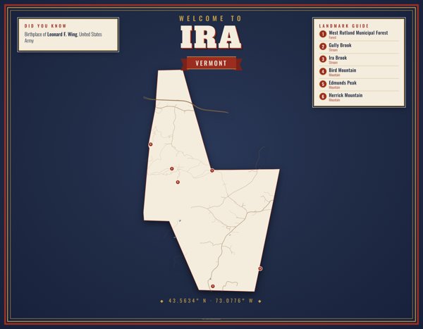 Ira Map Placemat artwork detail