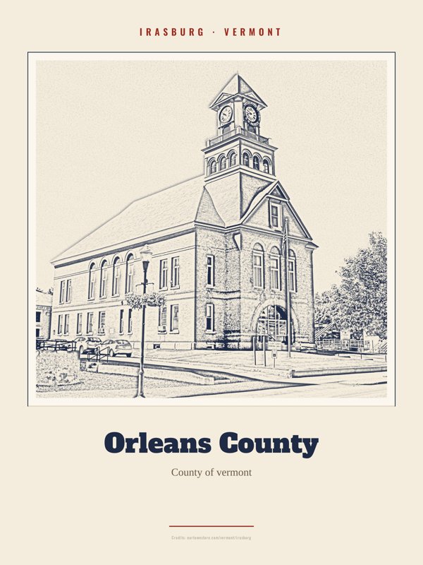 Irasburg Orleans County Landmark Print artwork detail