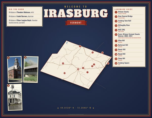 Irasburg Map Placemat artwork detail