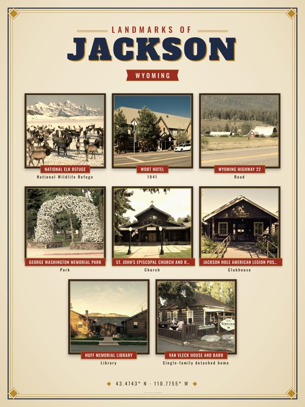Jackson Landmarks Photo Poster artwork detail