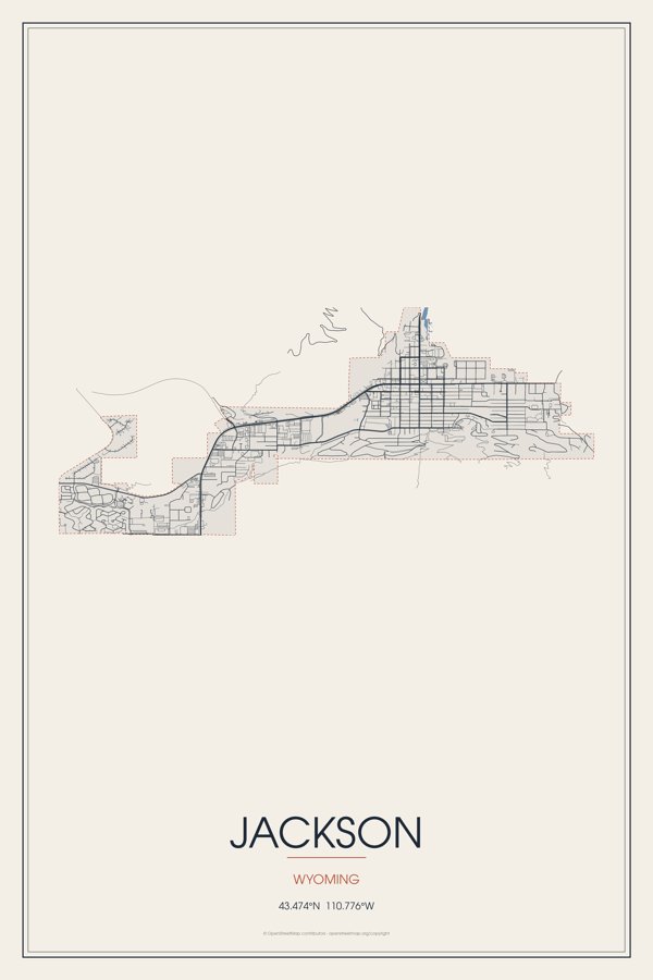 Jackson Street Map Poster · Linen artwork detail