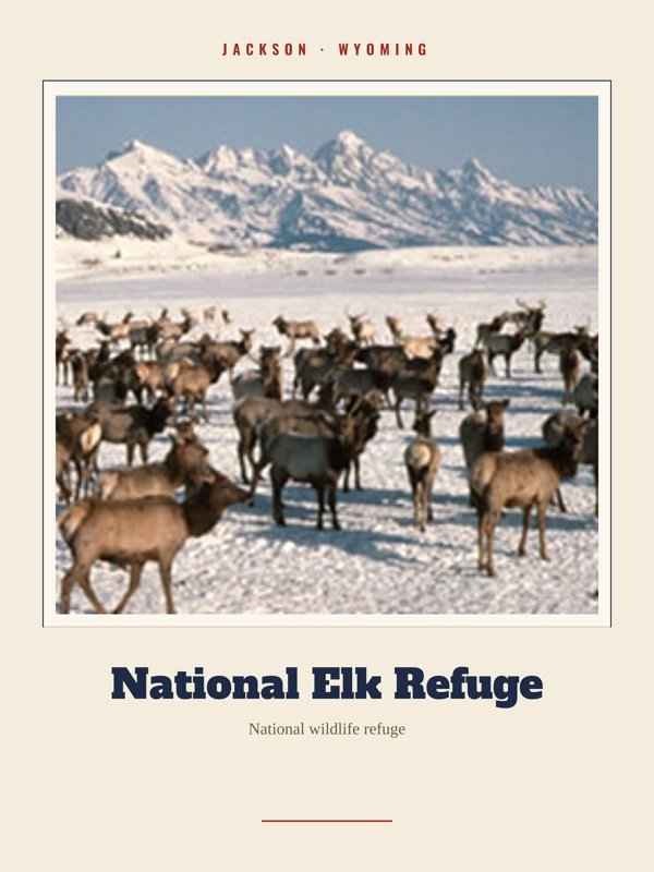 Jackson National Elk Refuge Landmark Print artwork detail