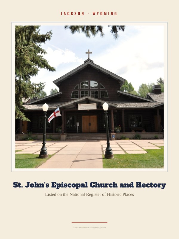 Jackson St. John's Episcopal Church and Rectory Landmark Print artwork detail