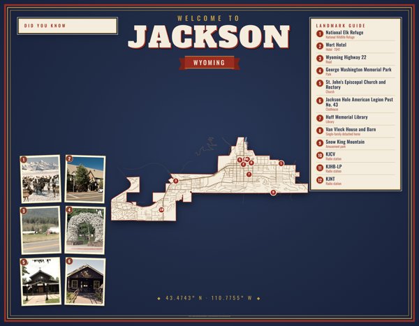 Jackson Map Placemat artwork detail