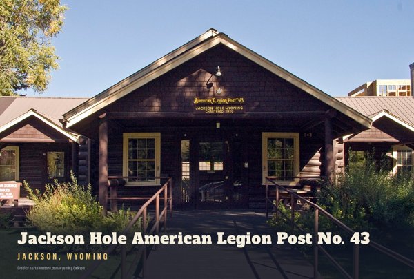 Jackson Jackson Hole American Legion Post No. 43 Postcard artwork detail