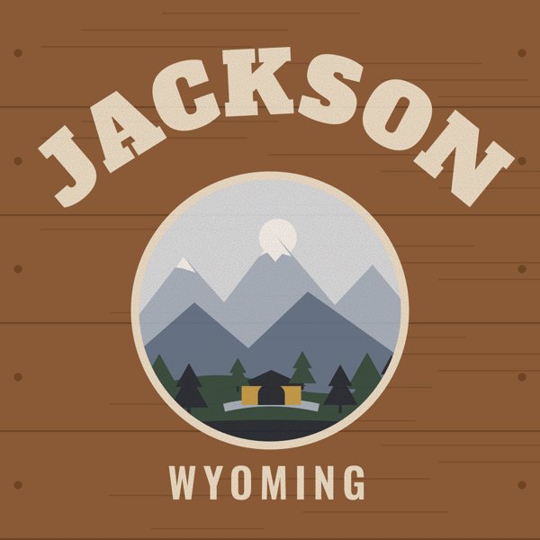 Jackson Hometown Wood Sign artwork detail