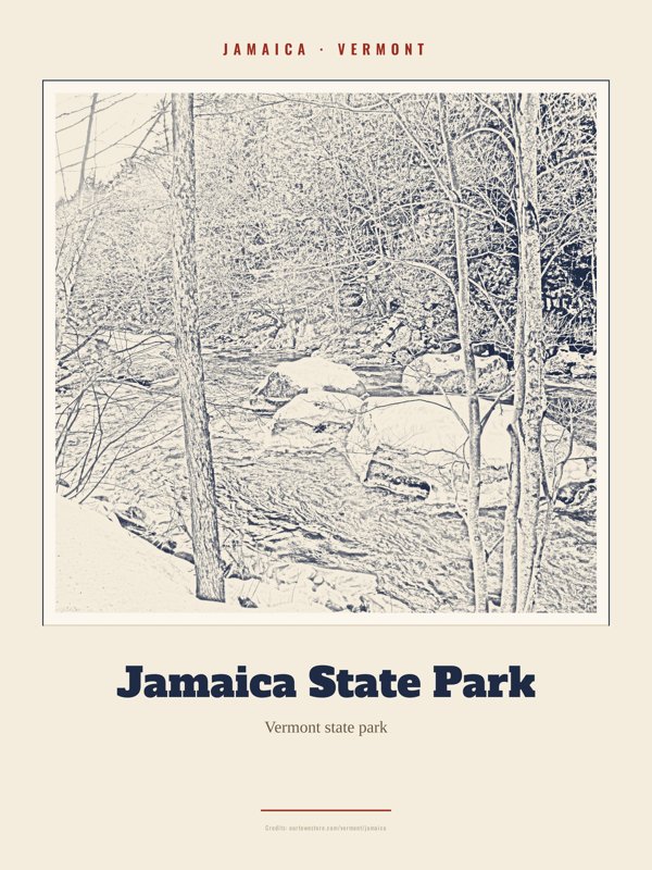 Jamaica Jamaica State Park Landmark Print artwork detail