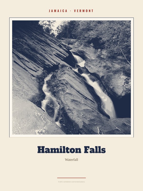 Jamaica Hamilton Falls Landmark Print artwork detail