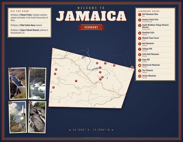 Jamaica Map Placemat artwork detail