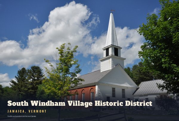 Jamaica South Windham Village Historic District Postcard artwork detail