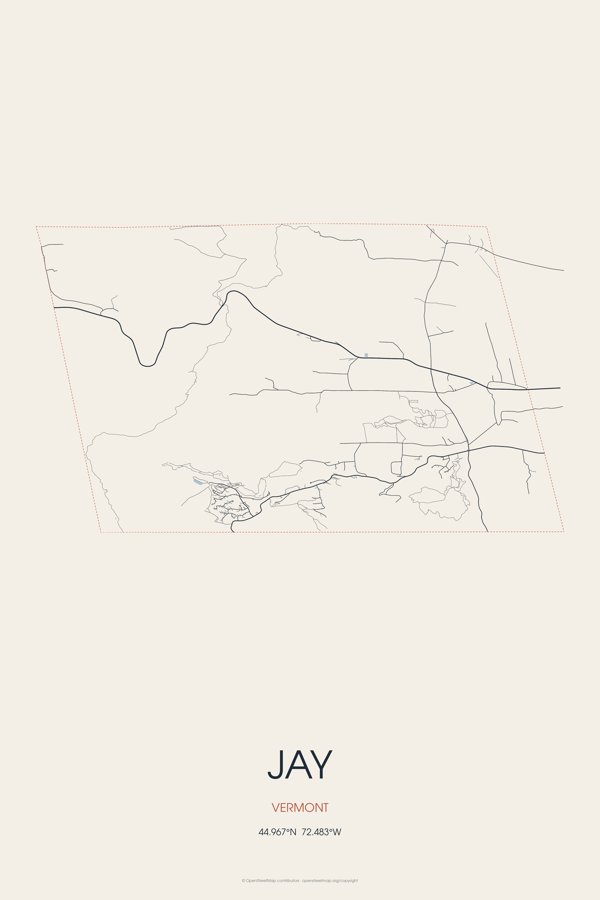Jay Street Map Poster · Linen artwork detail