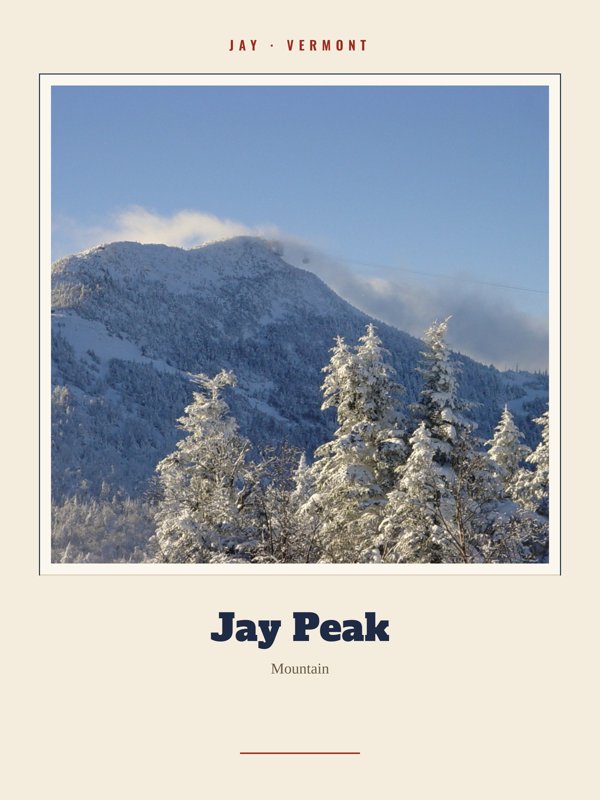Jay Jay Peak Landmark Print artwork detail