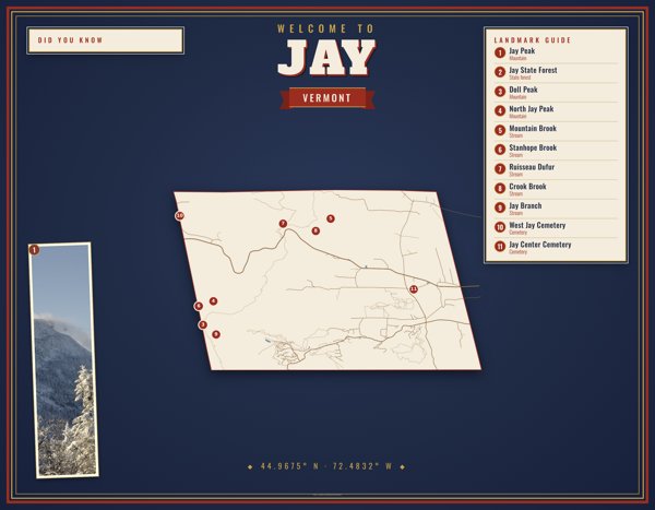 Jay Map Placemat artwork detail
