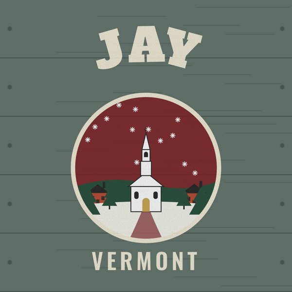 Jay Hometown Wood Sign artwork detail