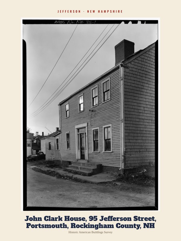 Jefferson John Clark House, 95 Jefferson Street, Portsmouth, Rockingham County, NH Archive Print artwork detail
