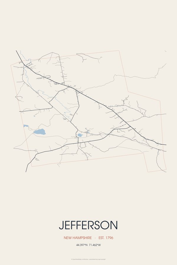 Jefferson Street Map Poster · Linen artwork detail