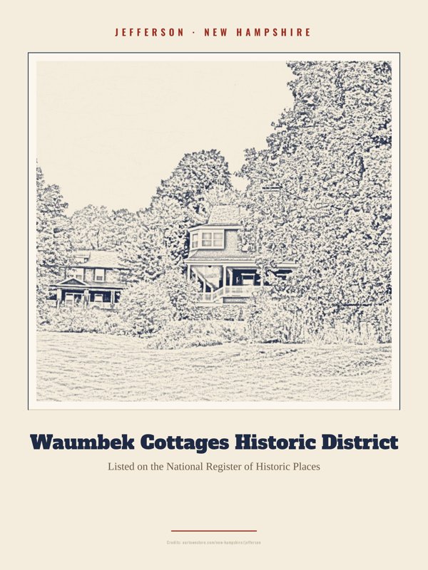 Jefferson Waumbek Cottages Historic District Landmark Print artwork detail