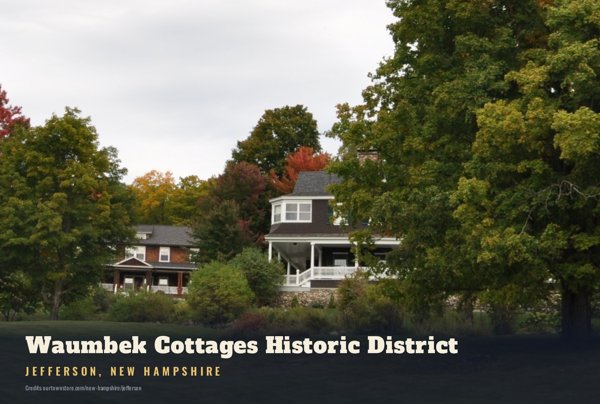 Jefferson Waumbek Cottages Historic District Postcard artwork detail