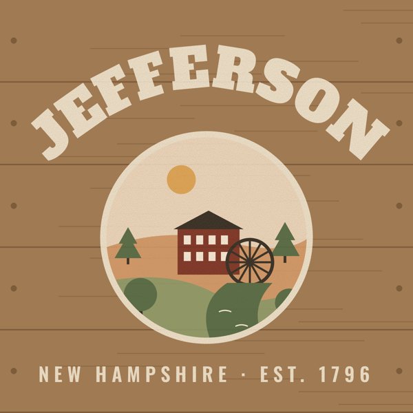 Jefferson Hometown Wood Sign artwork detail