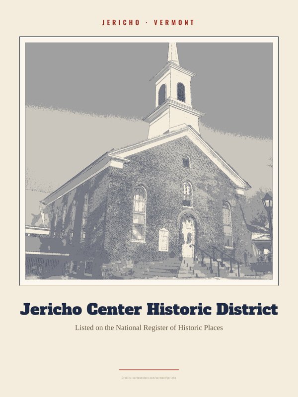 Jericho Jericho Center Historic District Landmark Print artwork detail