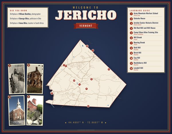 Jericho Map Placemat artwork detail