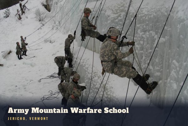 Jericho Army Mountain Warfare School Postcard artwork detail