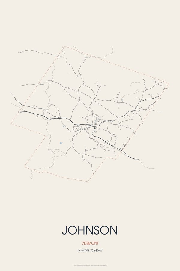 Johnson Street Map Poster · Linen artwork detail