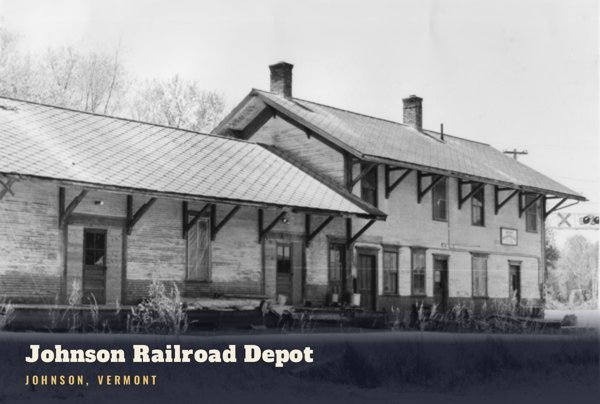 Johnson Johnson Railroad Depot Postcard artwork detail