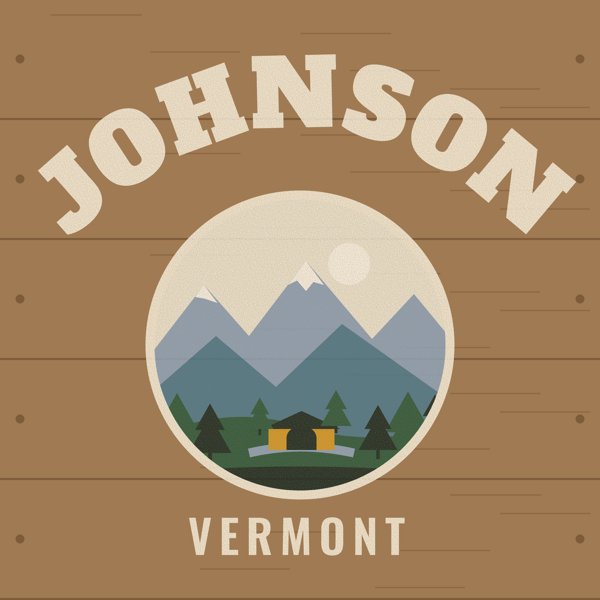 Johnson Hometown Wood Sign artwork detail