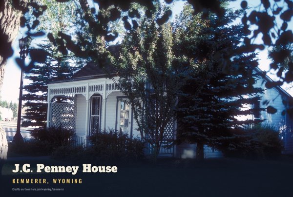 Kemmerer J.C. Penney House Postcard artwork detail