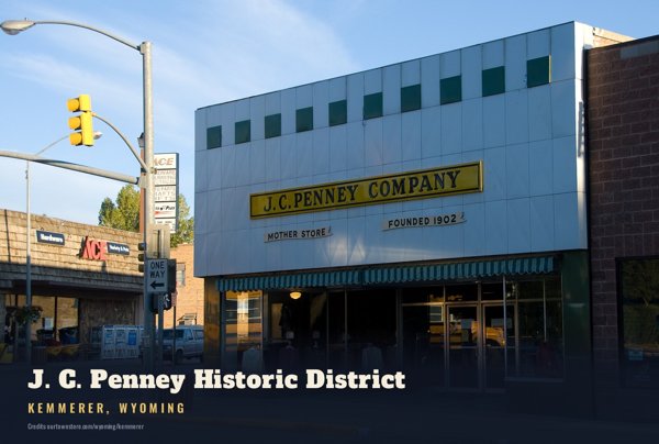 Kemmerer J. C. Penney Historic District Postcard artwork detail