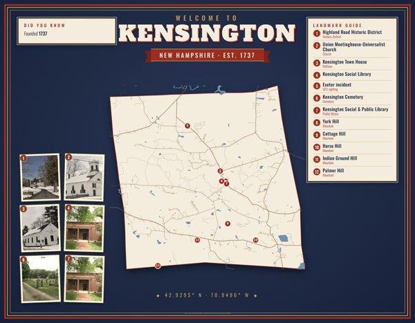 Kensington Map Placemat artwork detail