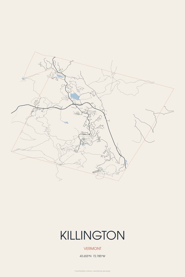 Killington Street Map Poster · Linen artwork detail