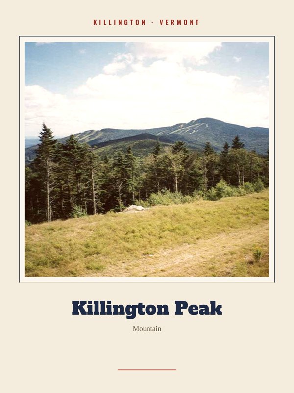 Killington Killington Peak Landmark Print artwork detail