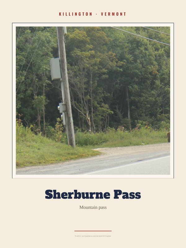 Killington Sherburne Pass Landmark Print artwork detail