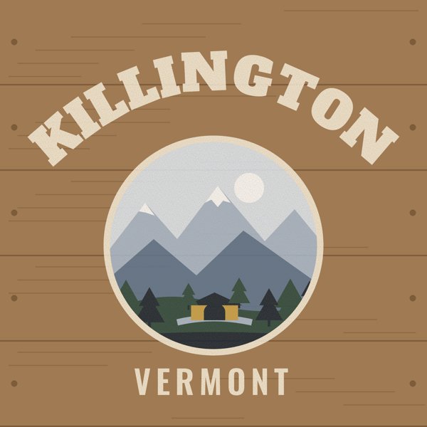 Killington Hometown Wood Sign artwork detail