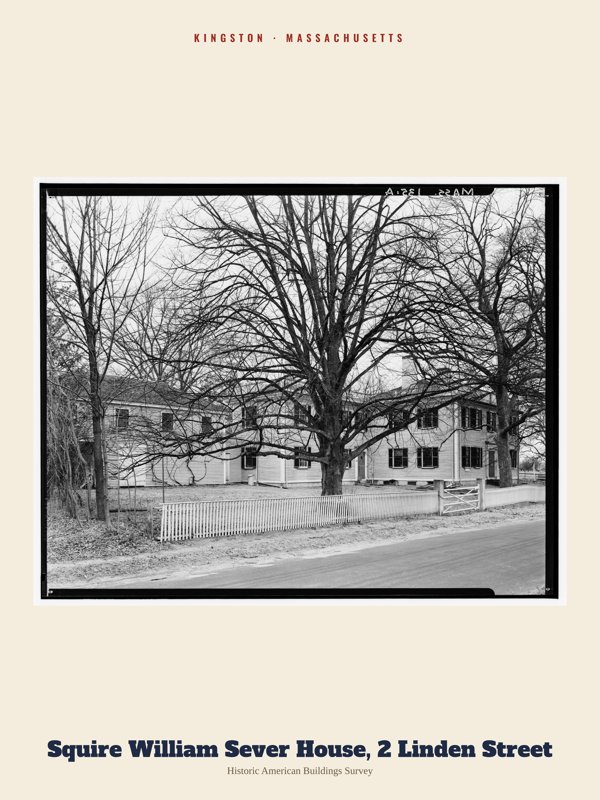 Kingston Squire William Sever House, 2 Linden Street Archive Print artwork detail