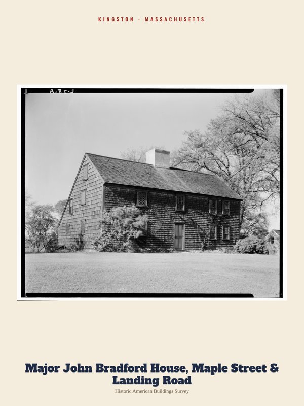 Kingston Major John Bradford House, Maple Street & Landing Road Archive Print artwork detail