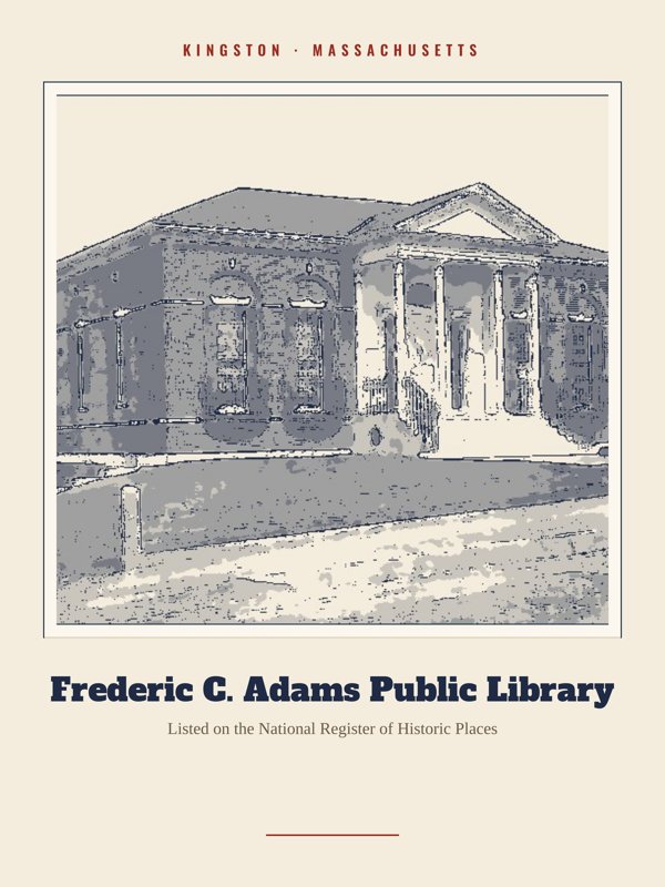 Kingston Frederic C. Adams Public Library Landmark Print artwork detail