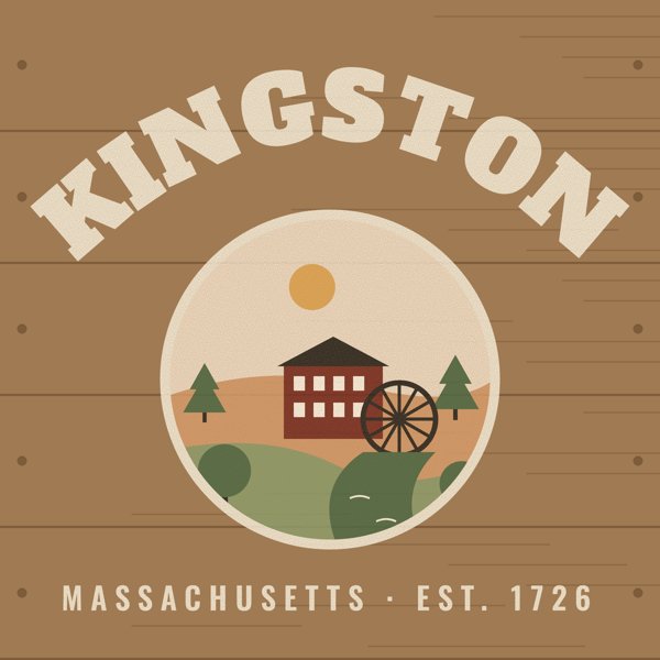 Kingston Hometown Wood Sign artwork detail
