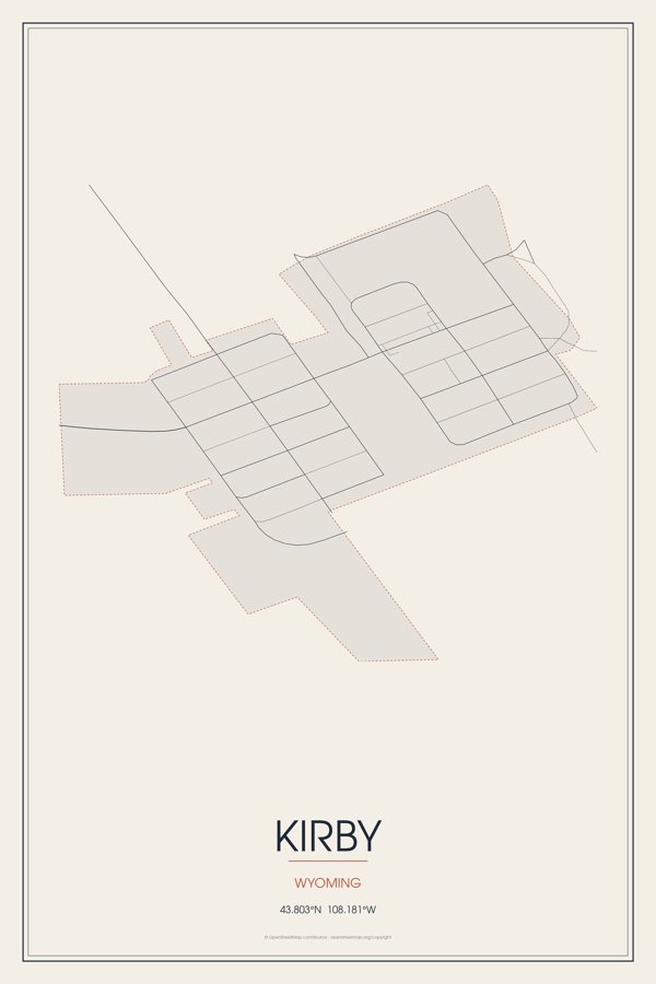 Kirby Street Map Poster · Linen artwork detail