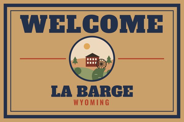 La Barge Welcome Doormat artwork detail