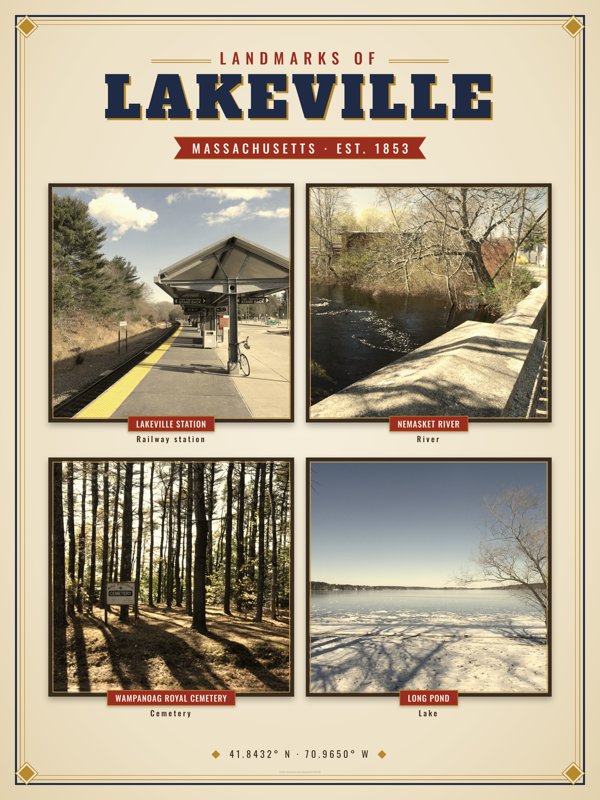 Lakeville Landmarks Photo Poster artwork detail