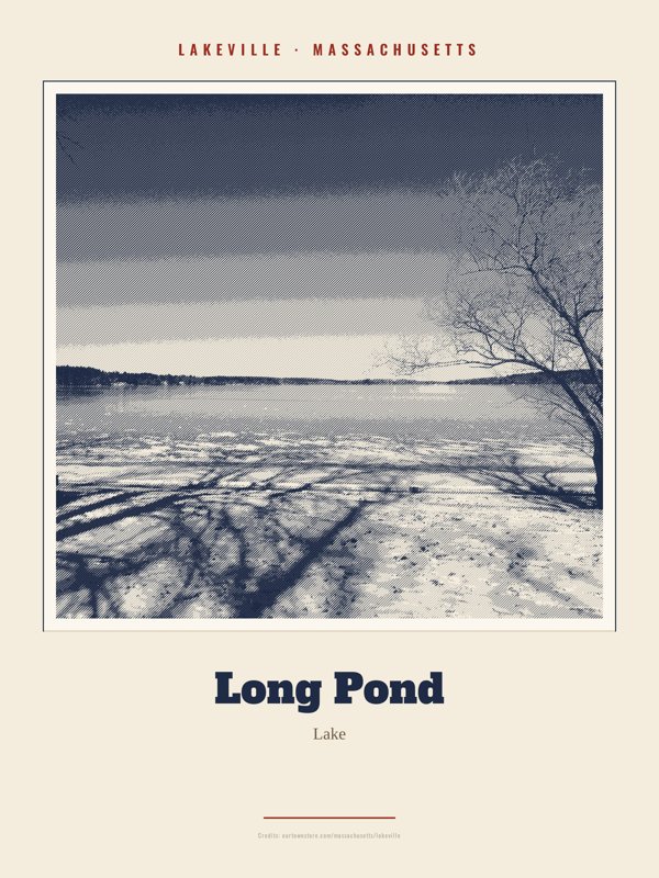 Lakeville Long Pond Landmark Print artwork detail