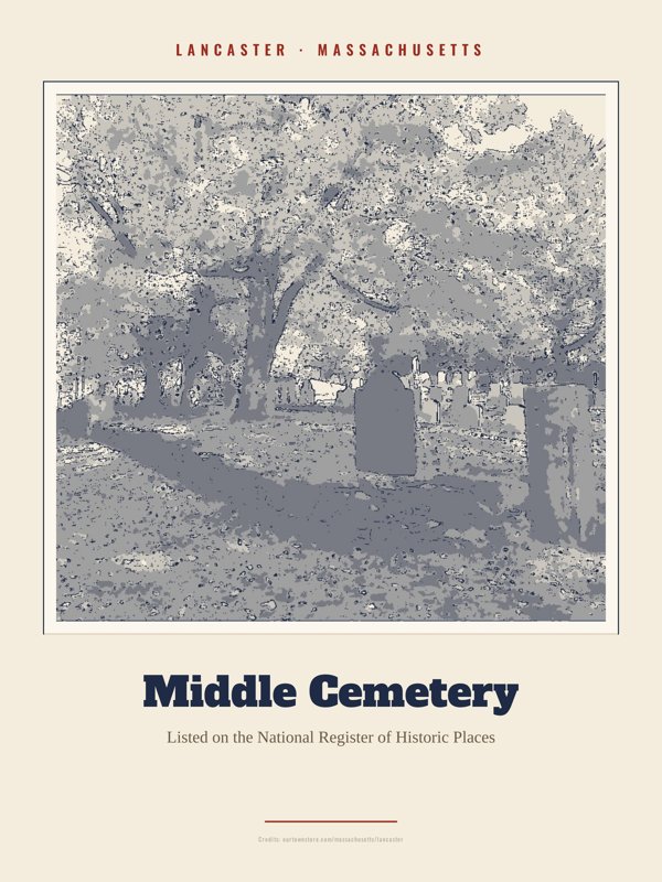 Lancaster Middle Cemetery Landmark Print artwork detail