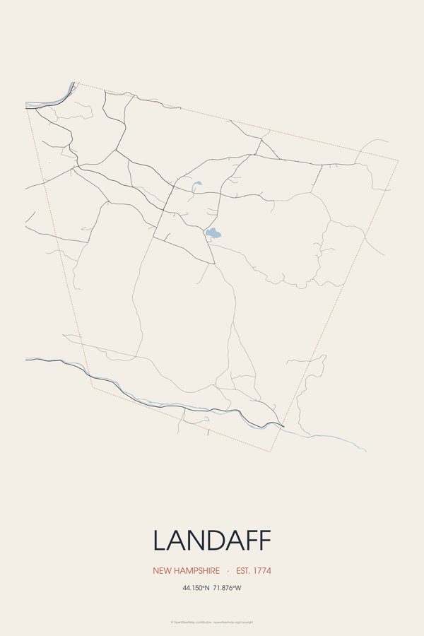 Landaff Street Map Poster · Linen artwork detail