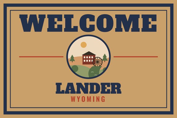 Lander Welcome Doormat artwork detail