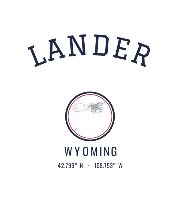 Lander Hometown Ornament artwork detail
