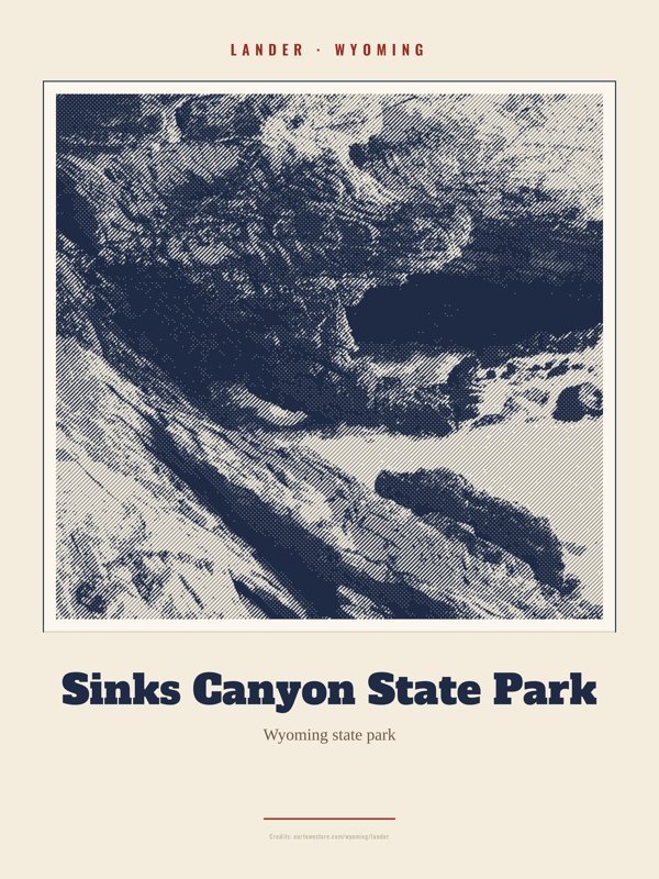 Lander Sinks Canyon State Park Landmark Print artwork detail