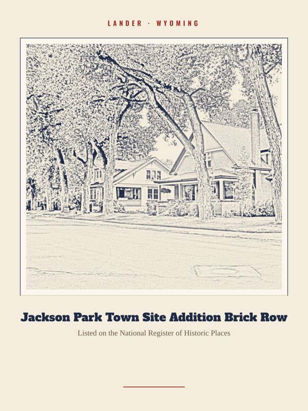 Lander Jackson Park Town Site Addition Brick Row Landmark Print artwork detail